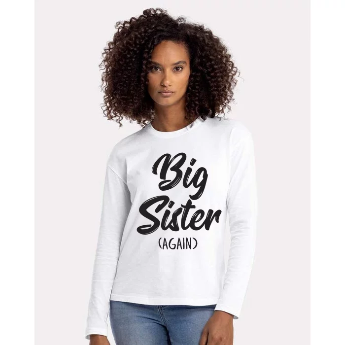 Big Sister Shirts For Girls Kids Big Sis Again Womens Cotton Relaxed Long Sleeve T-Shirt