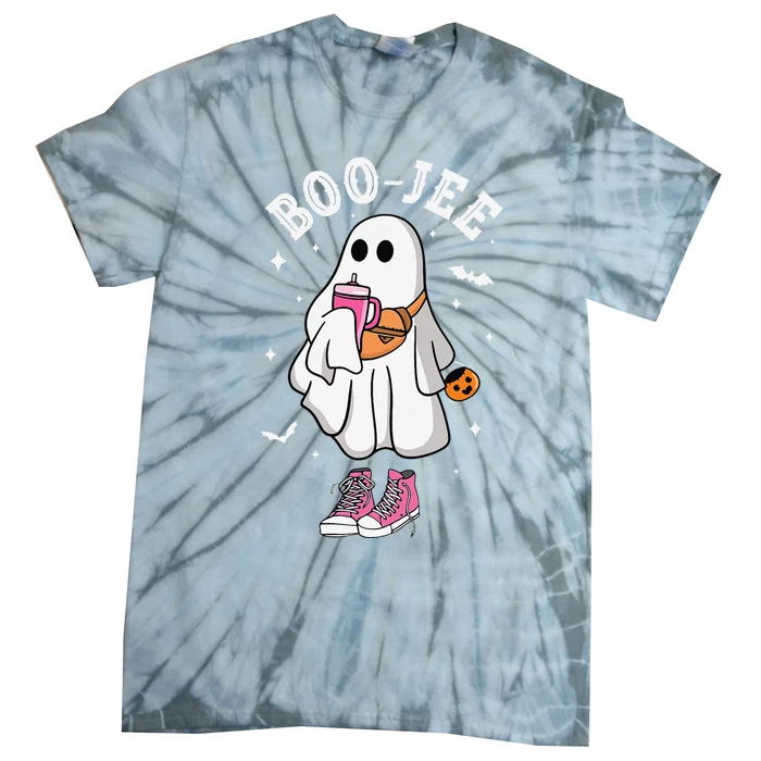 Boojee Spooky Season Cute Ghost Halloween Boujee Tie-Dye T-Shirt