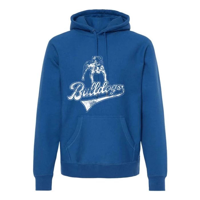 Bulldogs School Sports Fan Team Spirit Mascot Vintage Premium Hoodie