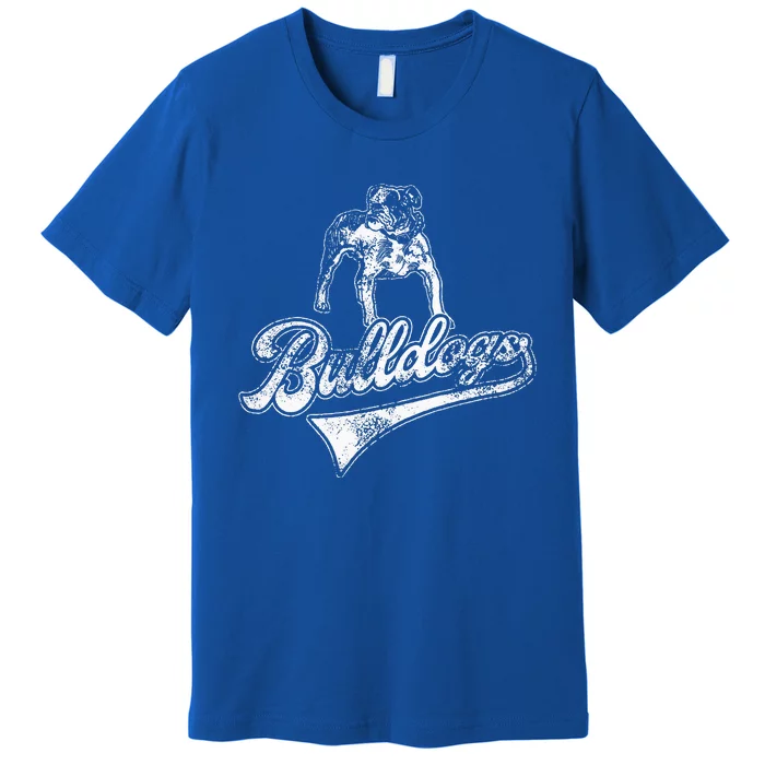 Bulldogs School Sports Fan Team Spirit Mascot Vintage Premium T-Shirt