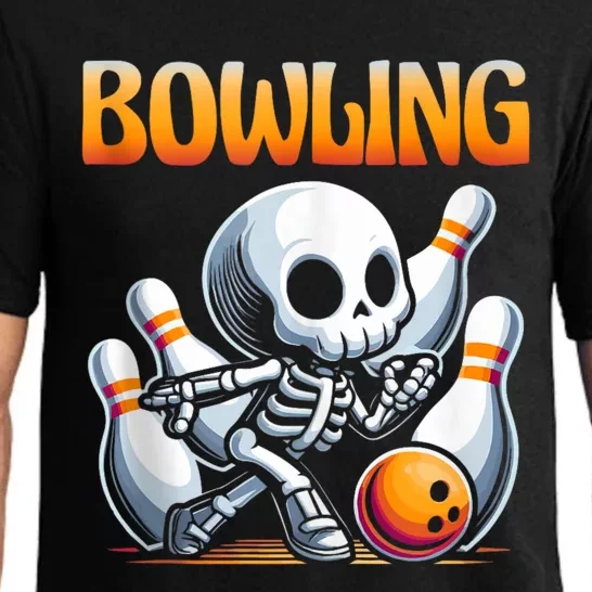 Bowling Skeleton Strikes Fun Pajama Set