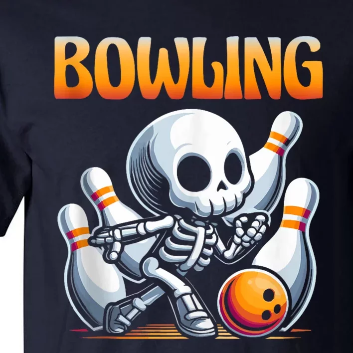 Bowling Skeleton Strikes Fun Tall T-Shirt