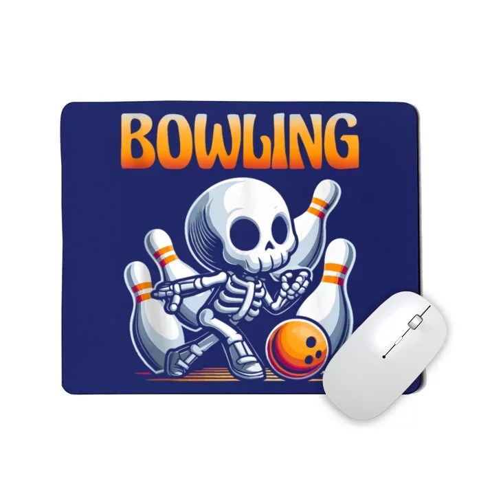 Bowling Skeleton Strikes Fun Mousepad