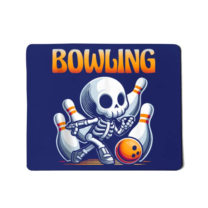 Bowling Skeleton Strikes Fun Mousepad