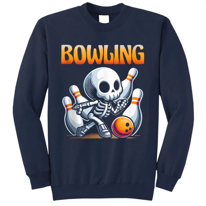 Bowling Skeleton Strikes Fun Tall Sweatshirt