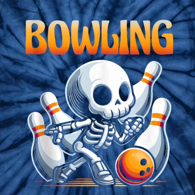 Bowling Skeleton Strikes Fun Tie-Dye T-Shirt