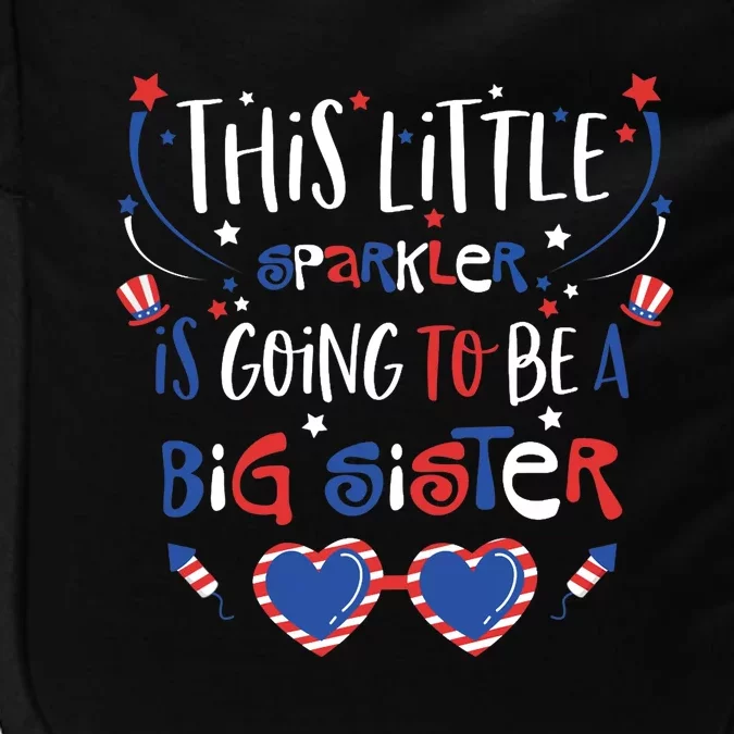 Big Sister Sparkler 4th of July Pregnancy Announcement Girl Impact Tech Backpack