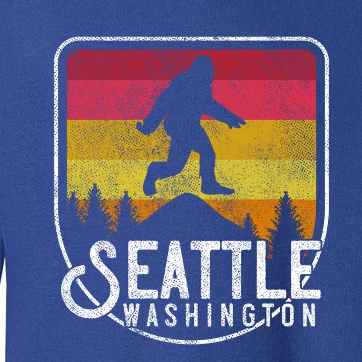 Bigfoot Sasquatch Seattle Washington Retro Hiking Outdoors Funny Gift Toddler Sweatshirt