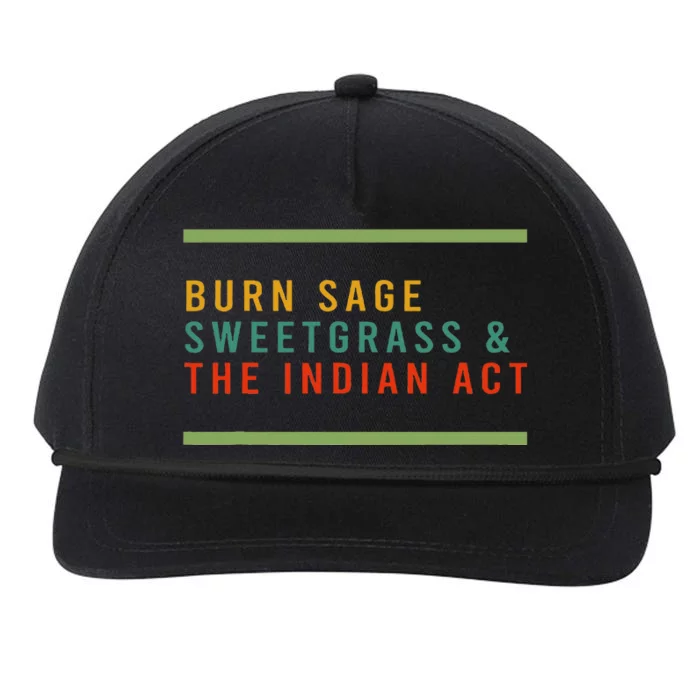 Burn Sage Sweetgrass & The Indian Act Snapback Five-Panel Rope Hat