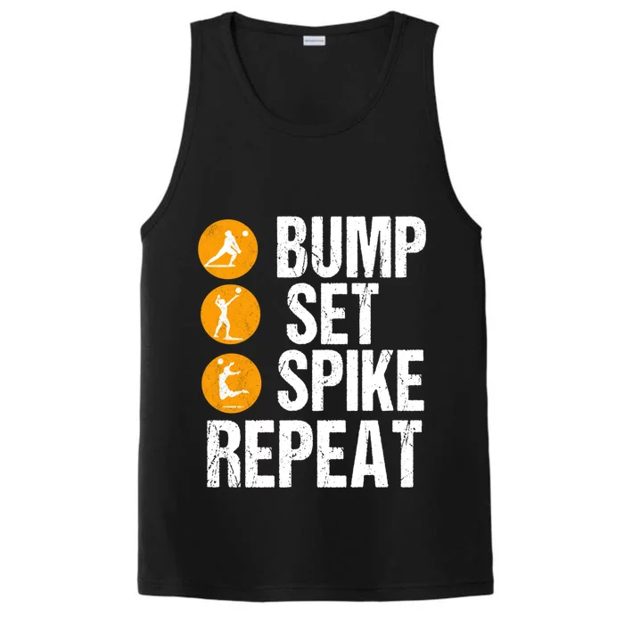 Bump Set Spike Repeat Volleyball Sport Gift Performance Tank