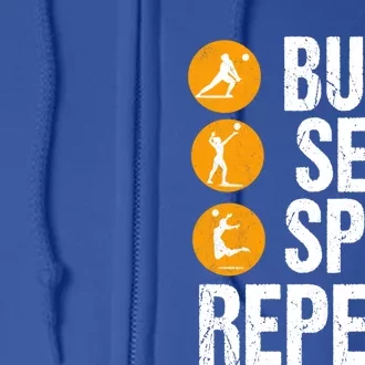 Bump Set Spike Repeat Volleyball Sport Gift Full Zip Hoodie