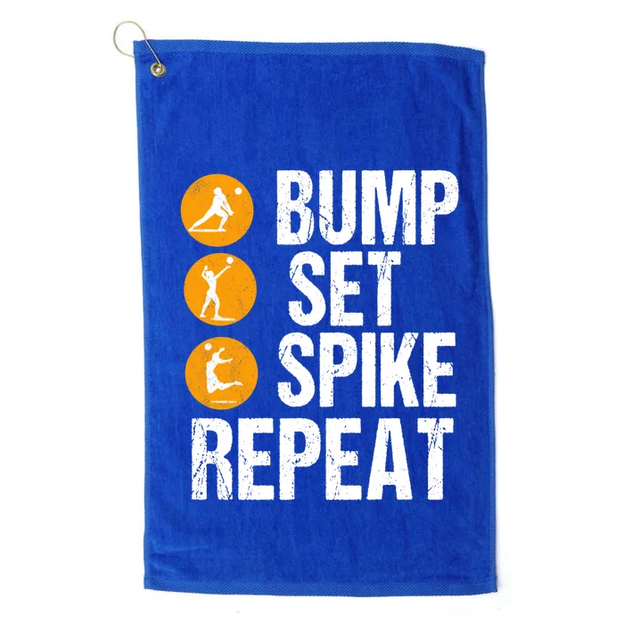 Bump Set Spike Repeat Volleyball Sport Gift Platinum Collection Golf Towel