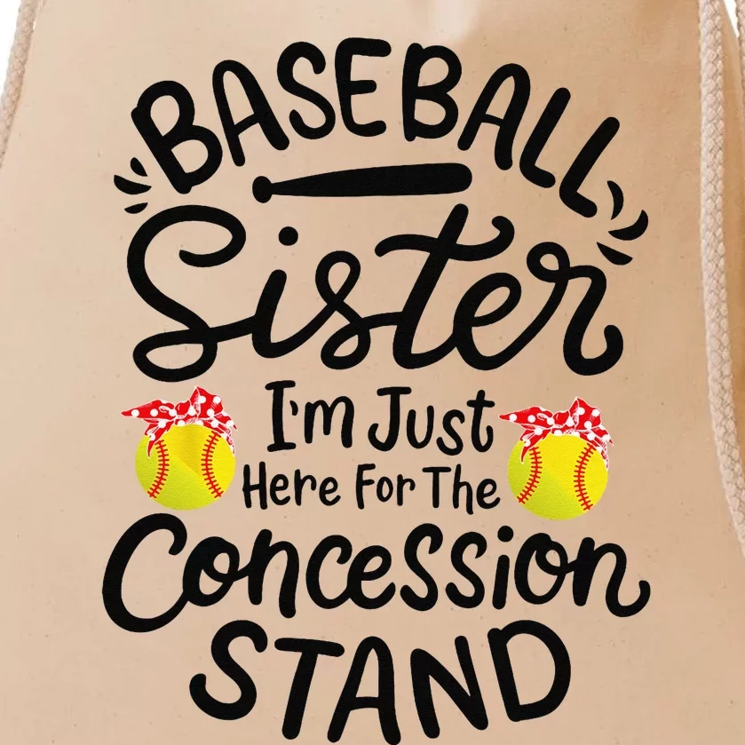 Baseball Sister Softball Heart Sport Lover Funny Drawstring Bag