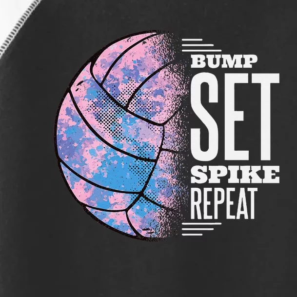 Bump Set Spike Repeat Volleyball Player Coach & Fan Toddler Fine Jersey T-Shirt