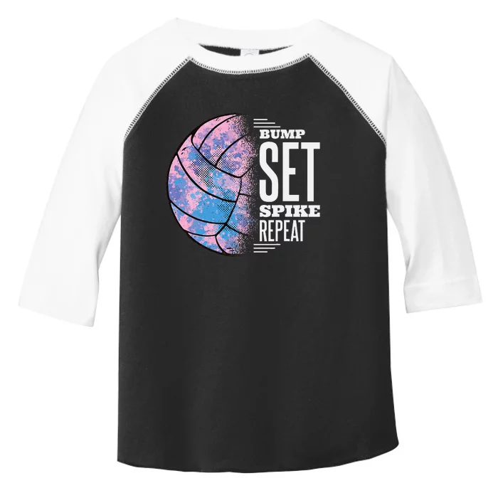 Bump Set Spike Repeat Volleyball Player Coach & Fan Toddler Fine Jersey T-Shirt