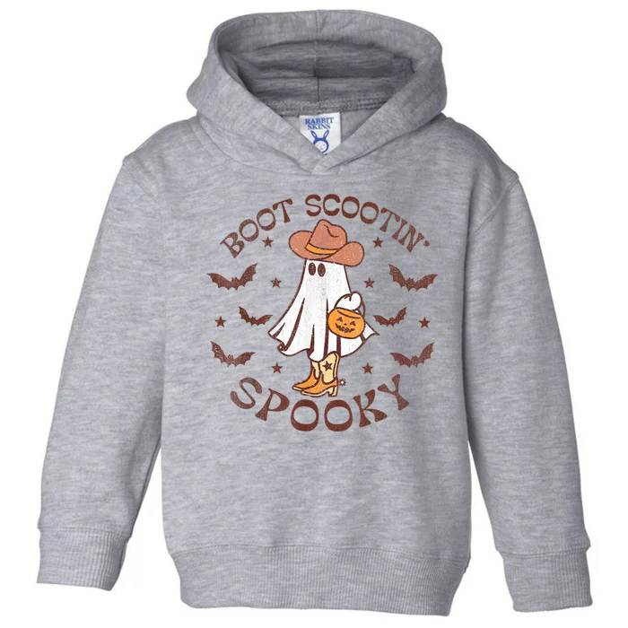 Boot Scootin Spooky Cowboy Ghost Western Halloween Cute Spooky Toddler Hoodie