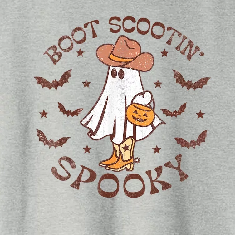 Boot Scootin Spooky Cowboy Ghost Western Halloween Cute Spooky Women's Crop Top Tee