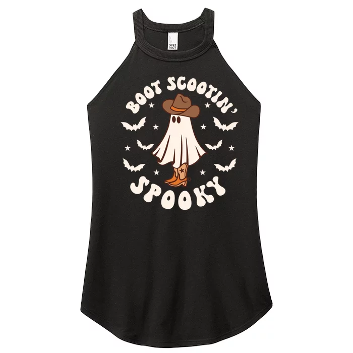 Boot Scoot Spooky Groovy Halloween Western Cowhide Women’s Perfect Tri Rocker Tank