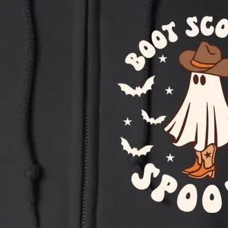 Boot Scoot Spooky Groovy Halloween Western Cowhide Full Zip Hoodie