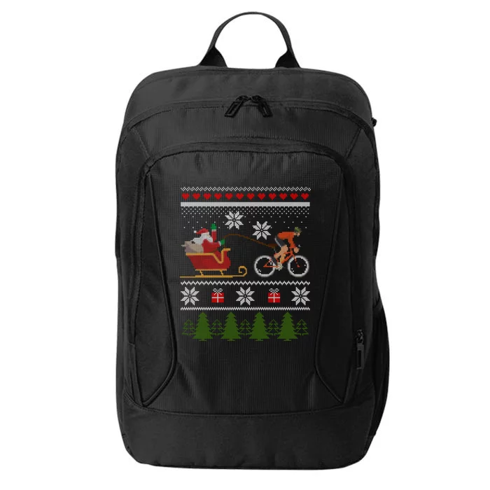 Bike Sledding Santa Sleigh Christmas Cycling Gift City Backpack