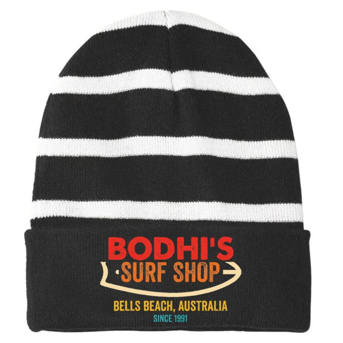 BodhiS Surf Shop Retro Striped Beanie with Solid Band