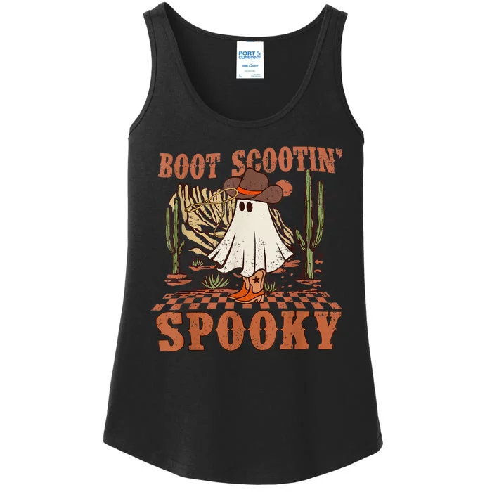 Boot Scootin Spooky Western Halloween Ghost Spooky Season Ladies Essential Tank