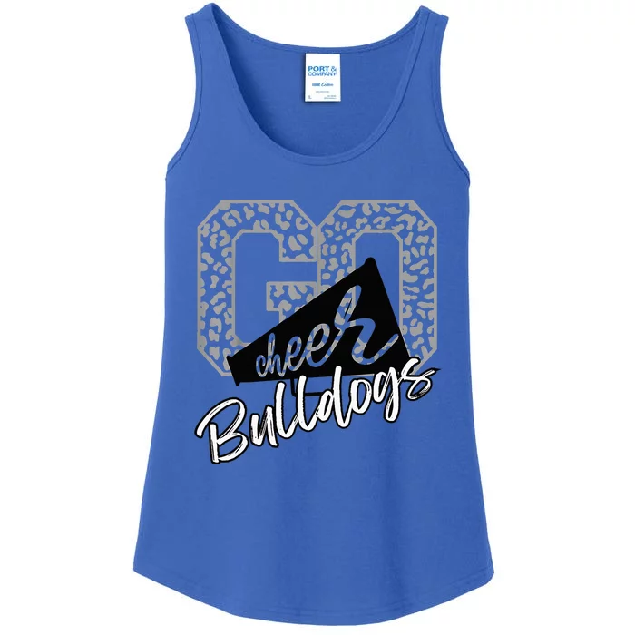 Bulldogs School Spirit Mascot Leopard Cheer Fan Game Day Ladies Essential Tank