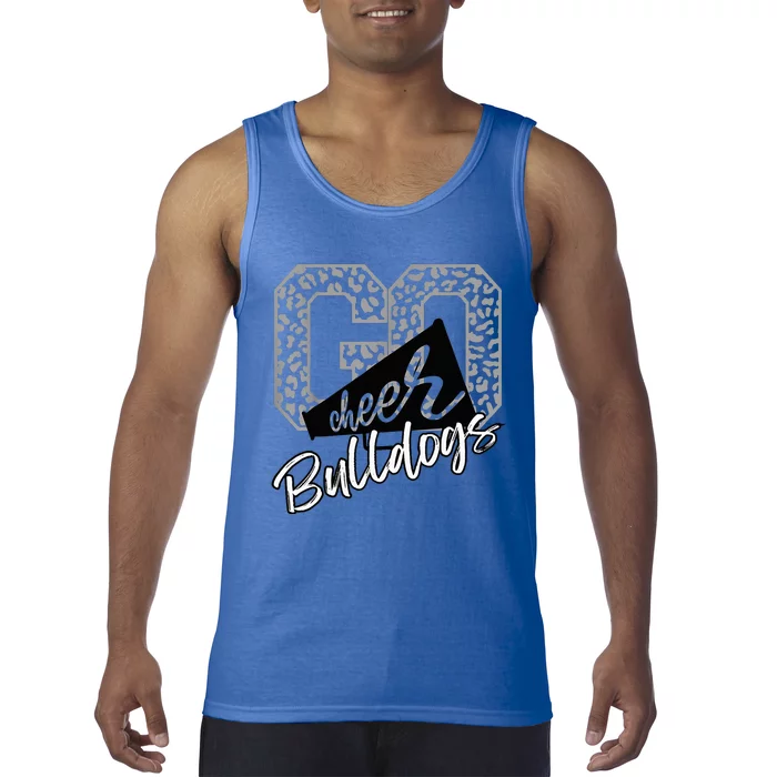 Bulldogs School Spirit Mascot Leopard Cheer Fan Game Day Tank Top