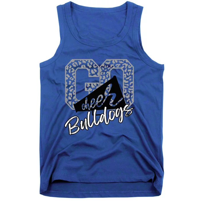 Bulldogs School Spirit Mascot Leopard Cheer Fan Game Day Tank Top