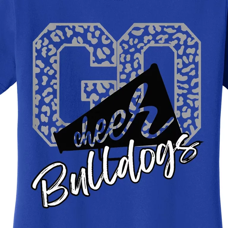 Bulldogs School Spirit Mascot Leopard Cheer Fan Game Day Women's T-Shirt