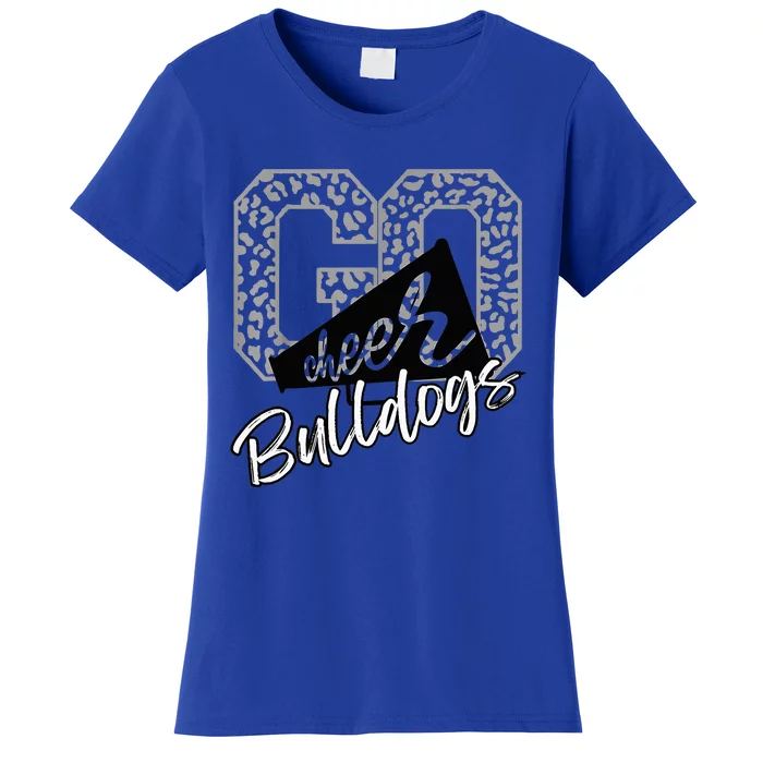 Bulldogs School Spirit Mascot Leopard Cheer Fan Game Day Women's T-Shirt