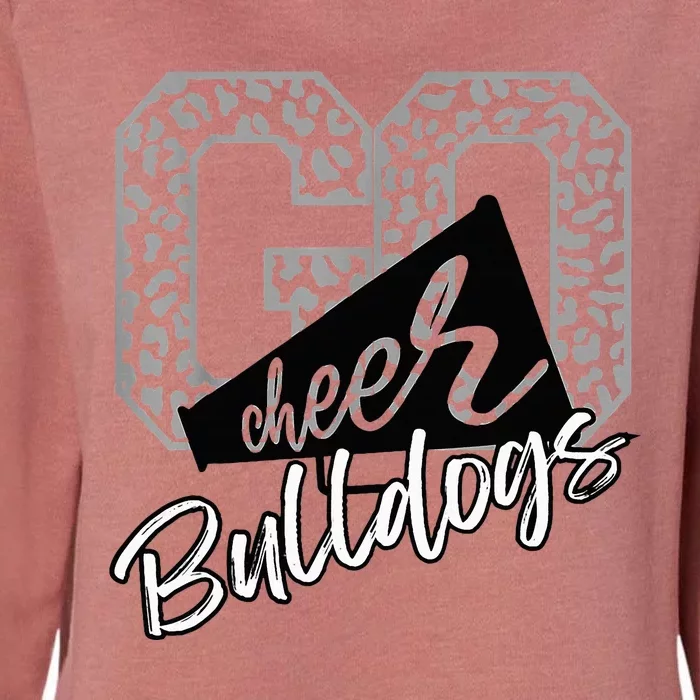 Bulldogs School Spirit Mascot Leopard Cheer Fan Game Day Womens California Wash Sweatshirt