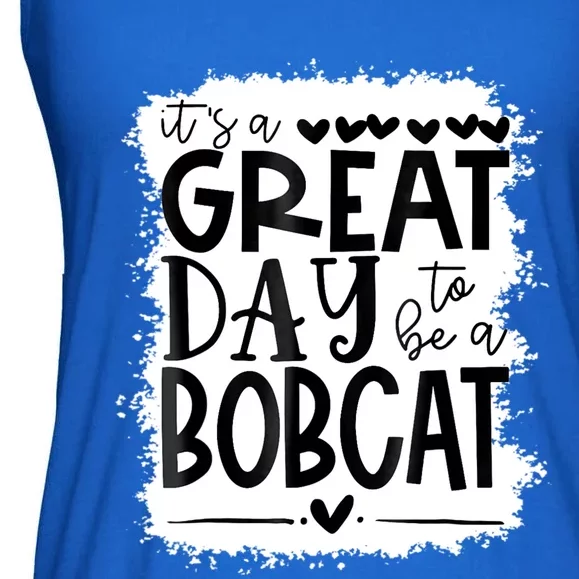 Bobcats School Sports Fan Team Spirit Mascot Gift Bleached Ladies Essential Flowy Tank