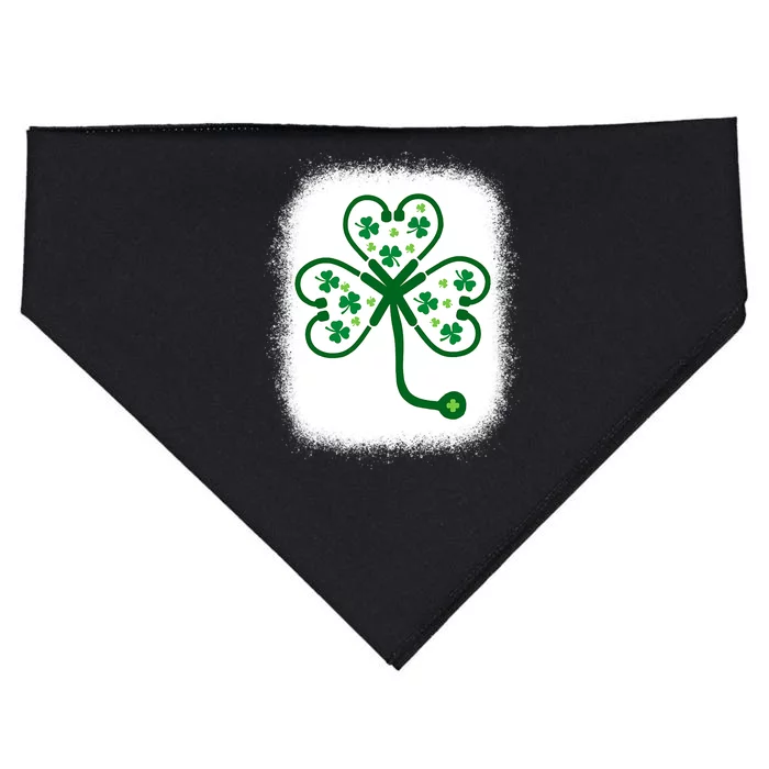 Bleach Shamrock Stethoscope Nurse St Patricks Day For Women USA-Made Doggie Bandana