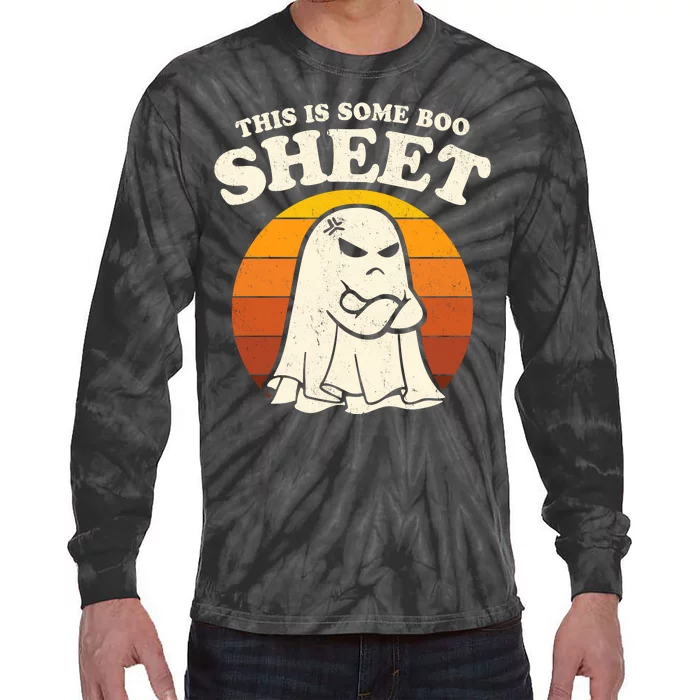 Boo Sheet Shirt This Is Some Boo Sheet Ghost Funny Retro Halloween Tie-Dye Long Sleeve Shirt