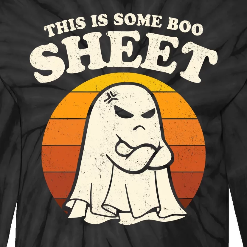 Boo Sheet Shirt This Is Some Boo Sheet Ghost Funny Retro Halloween Tie-Dye Long Sleeve Shirt