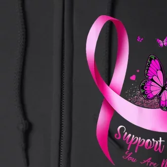 Butterfly Support Squad Breast Cancer Warrior Full Zip Hoodie