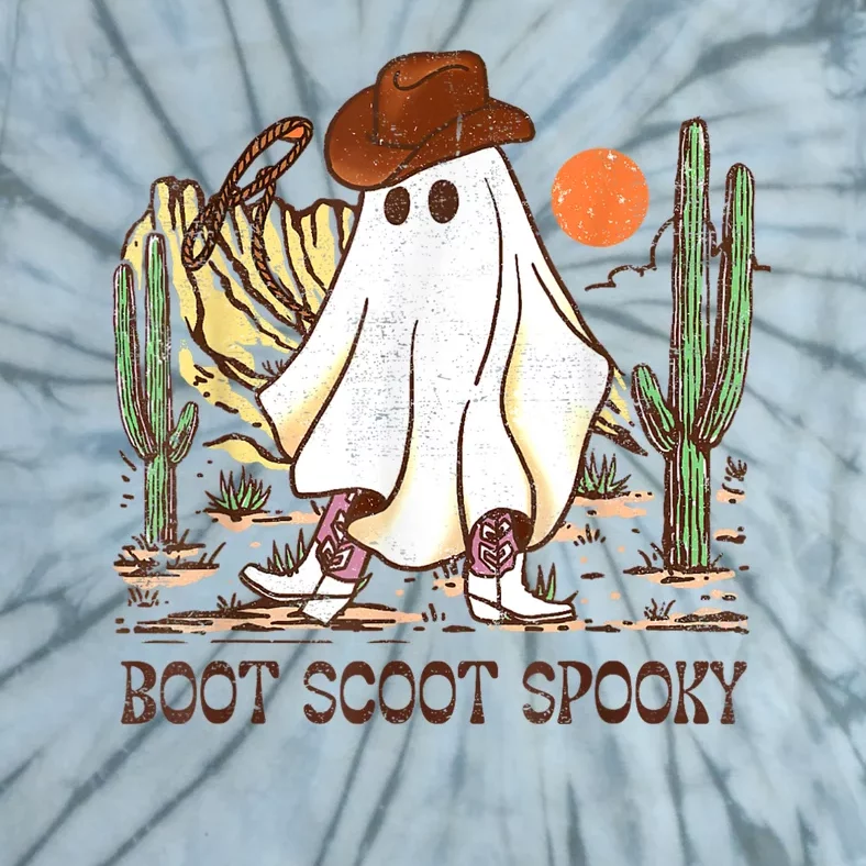 Boot Scootin’ Spooky Western Halloween Western Ghost Tie-Dye T-Shirt