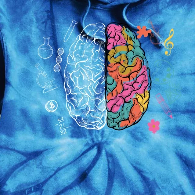 Brain Student Study Brain Scientist Thinking Learning Funny Gift Tie Dye Hoodie