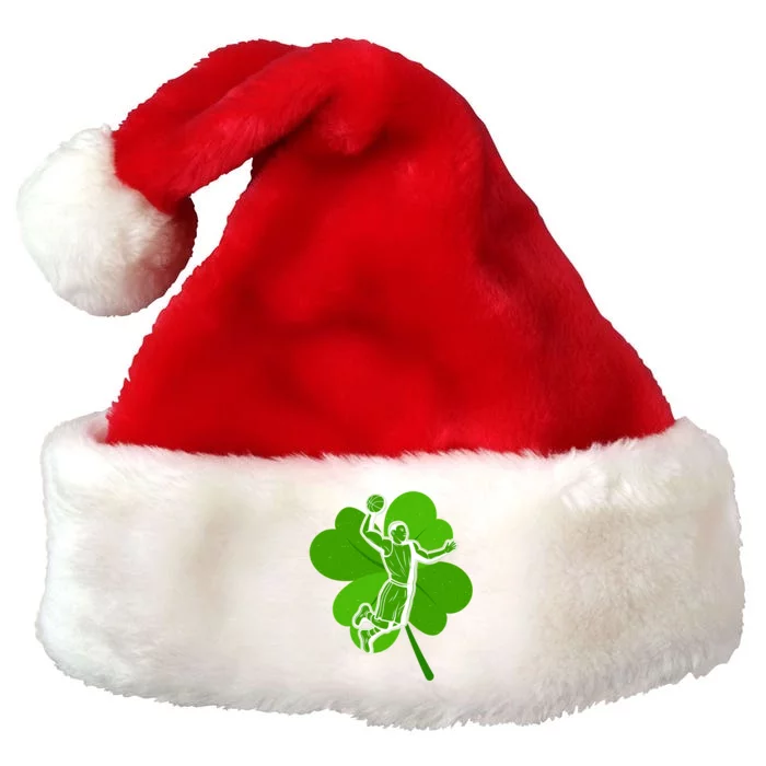 Basketball Sports Shamrock St Patricks Day Gift Premium Christmas Santa Hat