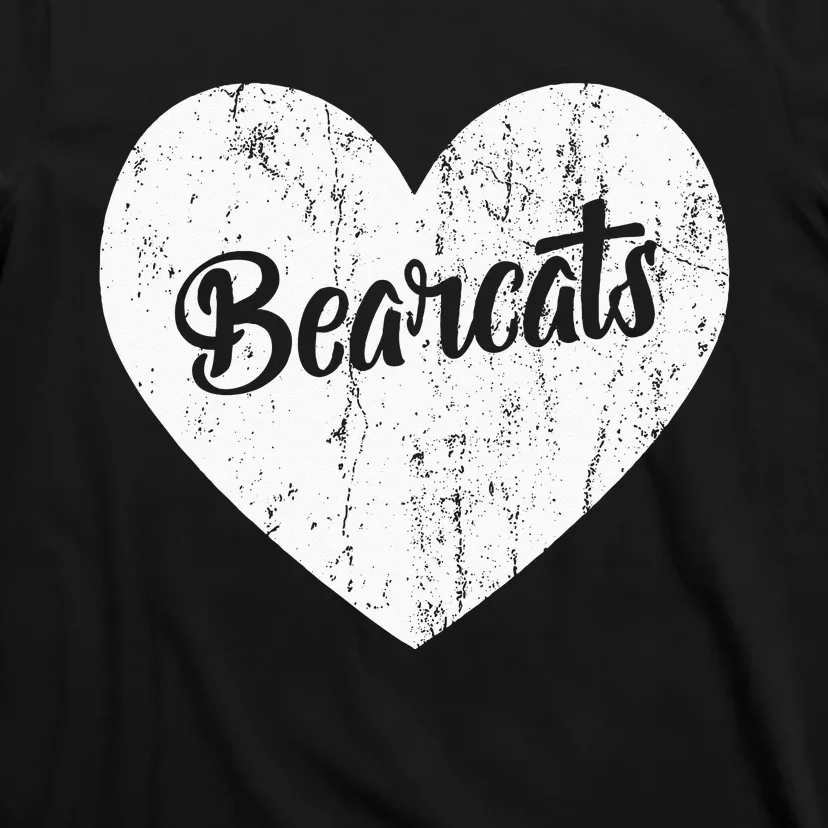 Bearcats School Sports Fan Team Spirit Mascot Heart Gift T-Shirt