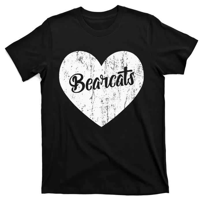 Bearcats School Sports Fan Team Spirit Mascot Heart Gift T-Shirt