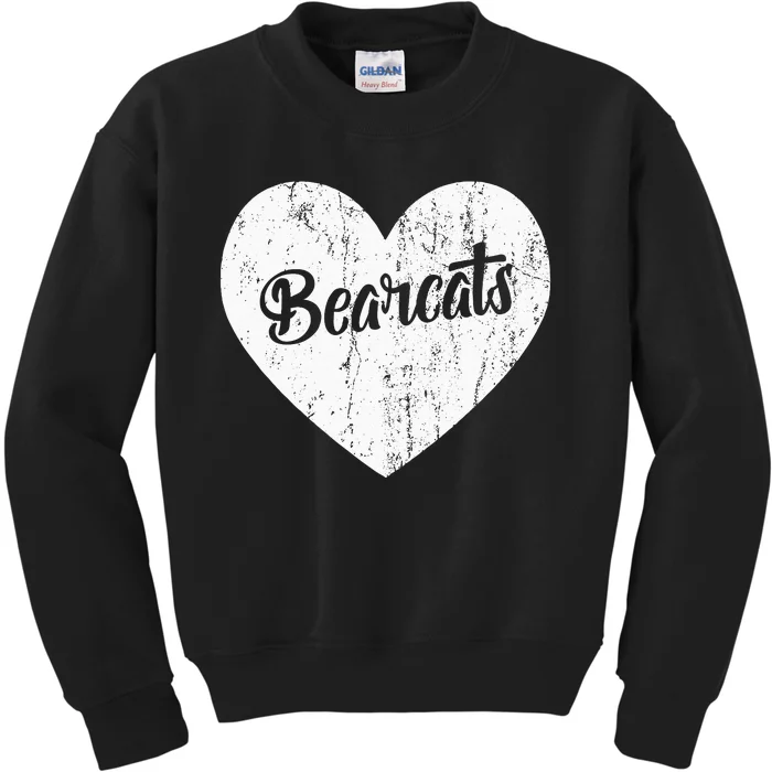 Bearcats School Sports Fan Team Spirit Mascot Heart Gift Kids Sweatshirt