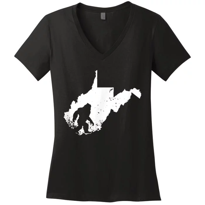 Bigfoot Sasquatch Sighted In State Of West Virginia Bigfoot Women's V-Neck T-Shirt