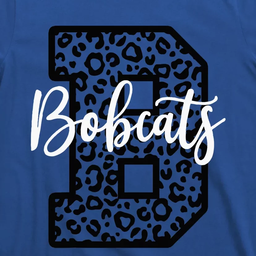 Bobcats School Spirit Leopard Sport Fan Game Day T-Shirt