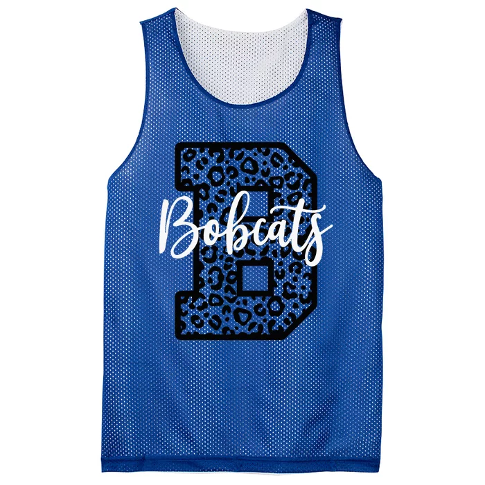 Bobcats School Spirit Leopard Sport Fan Game Day Mesh Reversible Basketball Jersey Tank