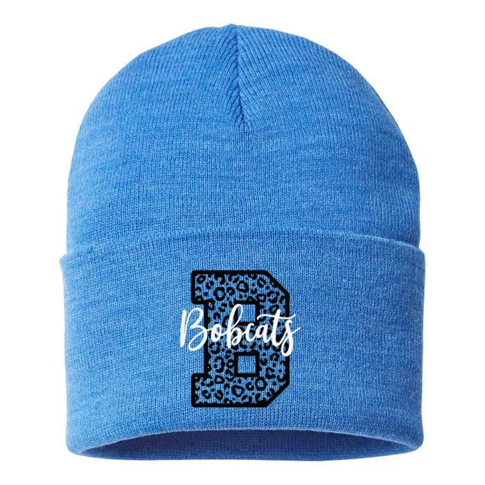 Bobcats School Spirit Leopard Sport Fan Game Day Sustainable Knit Beanie