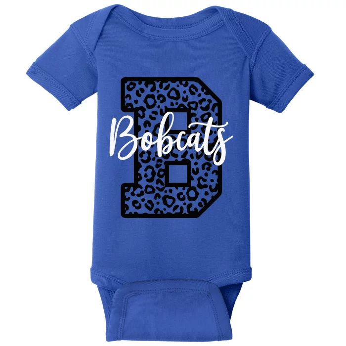 Bobcats School Spirit Leopard Sport Fan Game Day Baby Bodysuit