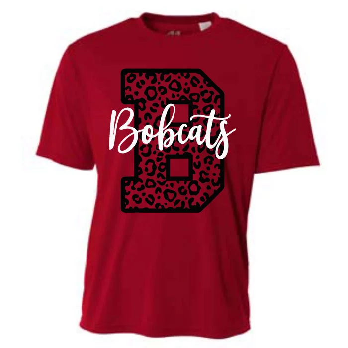 Bobcats School Spirit Leopard Sport Fan Game Day Cooling Performance Crew T-Shirt