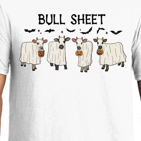 Bull Sheet Spooky Season Cow Western Halloween Funny Pajama Set